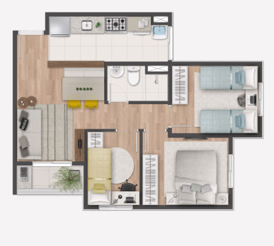 3 dorms (1 banho)