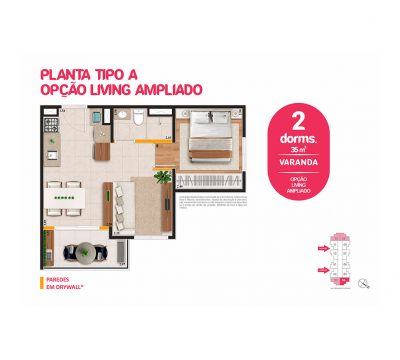 Planta Tipo A Living Ampliado